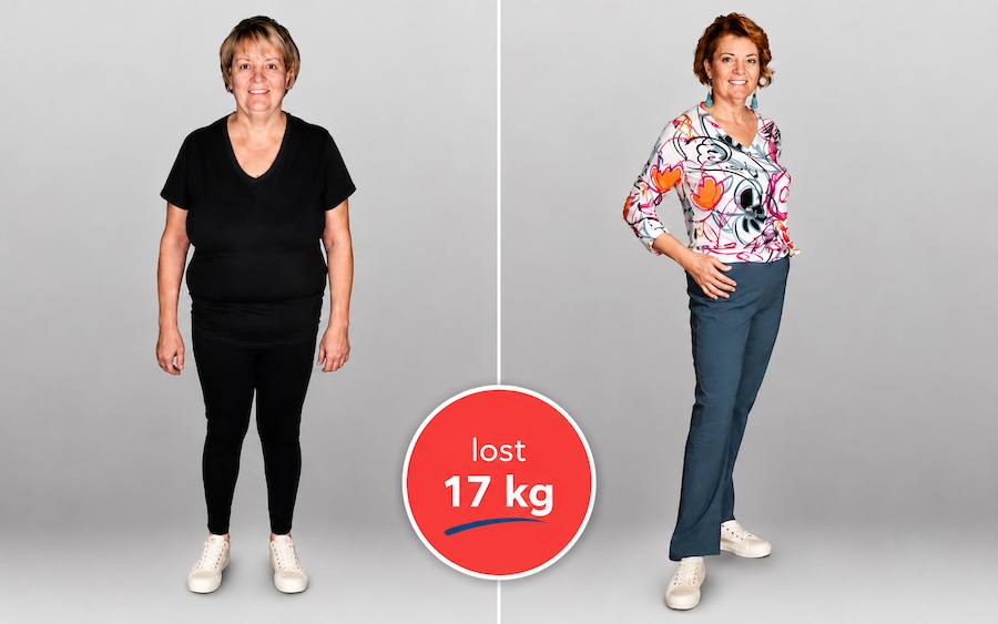 Annatjie before and after transformation on the Slender Wonder programme
