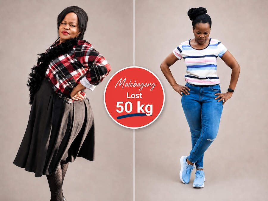 Molebogeng before and after transformation on the Slender Wonder programme