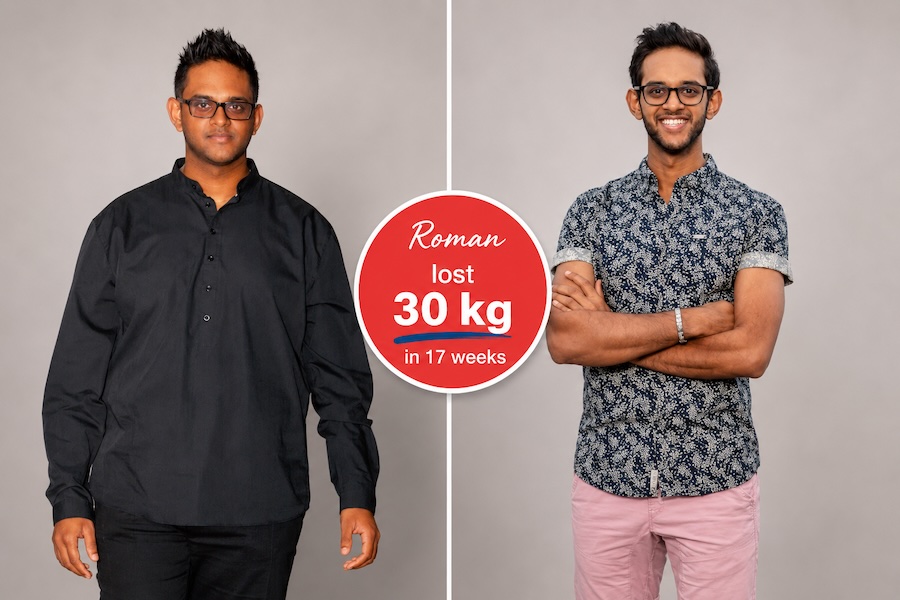Roman lost 30 kg in 17 weeks on the Slender Wonder programme